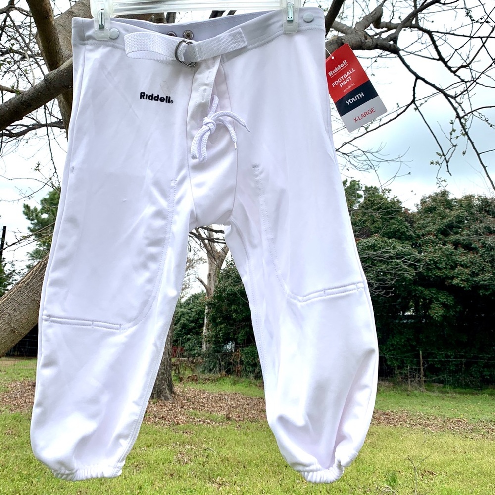 Russell white youth football pants